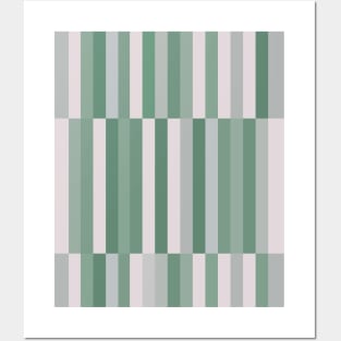 Sage Green Geometric Stripes Posters and Art